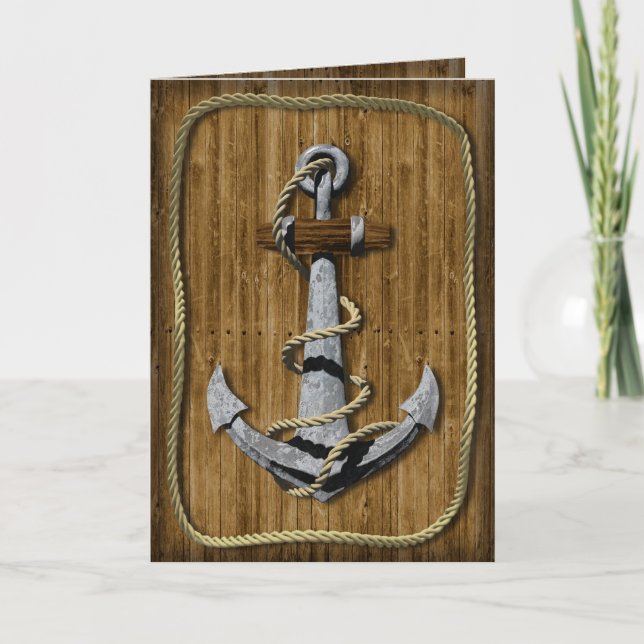 Carte Ancre nautique Anniversaire (Devant)