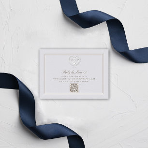 Carte Ancre nautique Crest Formel QR Mariage Réponse