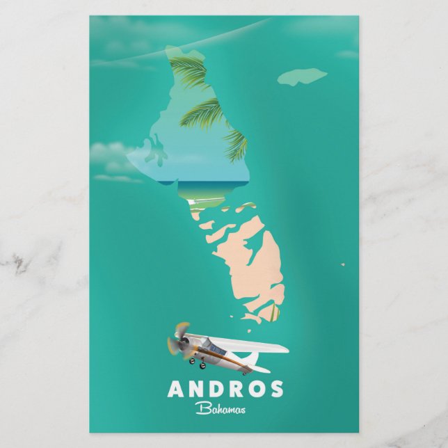 Carte Andros Bahamas Vacances. (Devant)