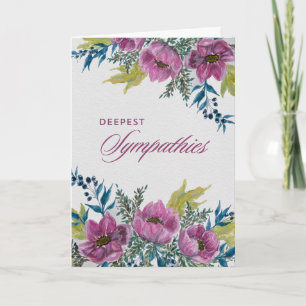 Carte Anemone Blue & Pink Garland Sympathy Card