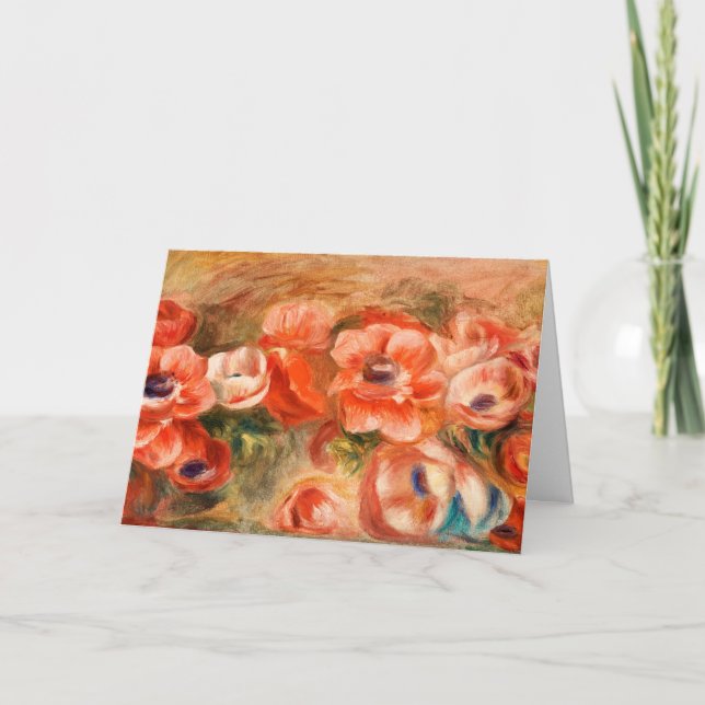 Carte Anémones de Renoir Impressionniste Peinture (Devant)