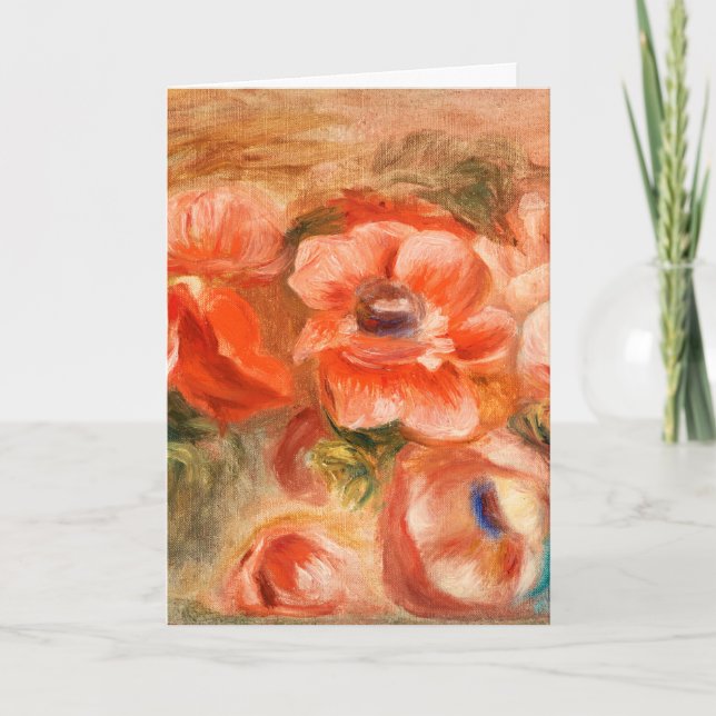 Carte Anémones de Renoir Impressionniste Peinture (Devant)