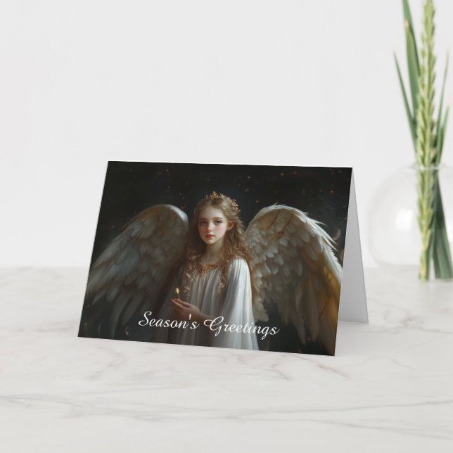 Carte Ange Avec Bougie Noël (Devant)