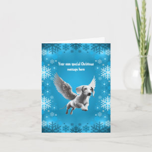 Carte Ange blanc Dachshund Noël