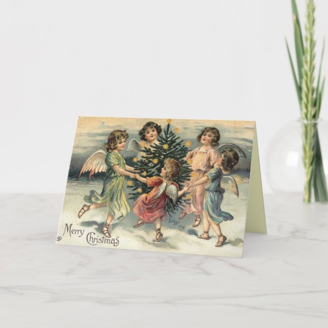 Carte Ange de Noël Vintage (Devant)