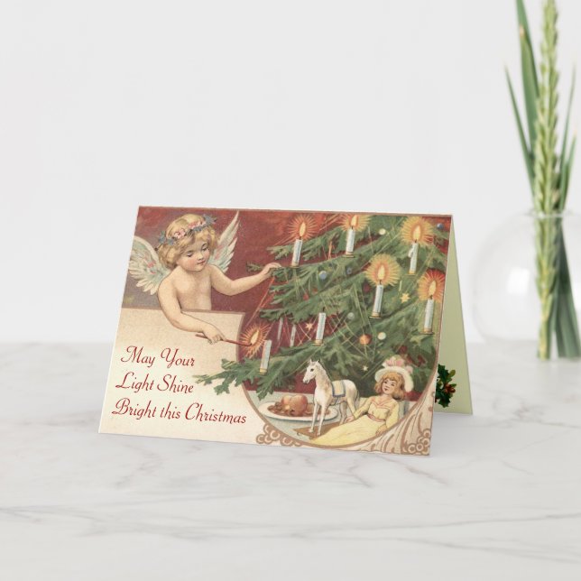 Carte Ange de Noël Vintage (Devant)