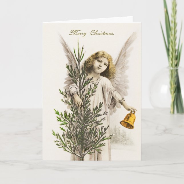 Carte Ange de Noël Vintage (Devant)
