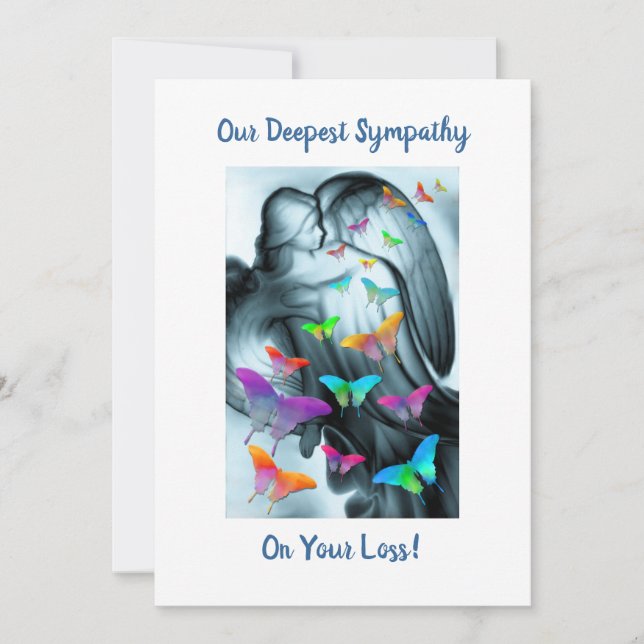 Carte Angel Avec Papillons Sympathie (Devant)