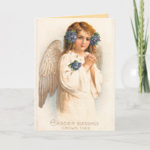 Carte Angel de Pâques vintage