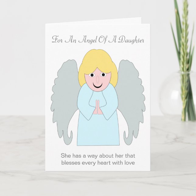 Carte Angel Design Fille personnalisée Anniversaire (Devant)