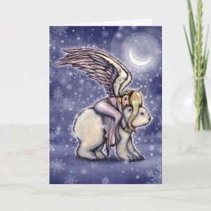 Carte Angel équitation Polar Ours Noël
