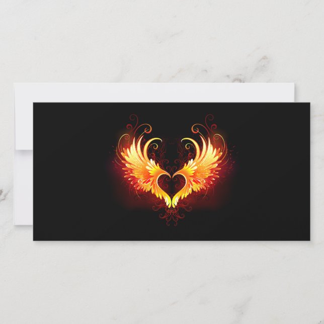 Carte Angel Fire Heart with Wings (Devant)