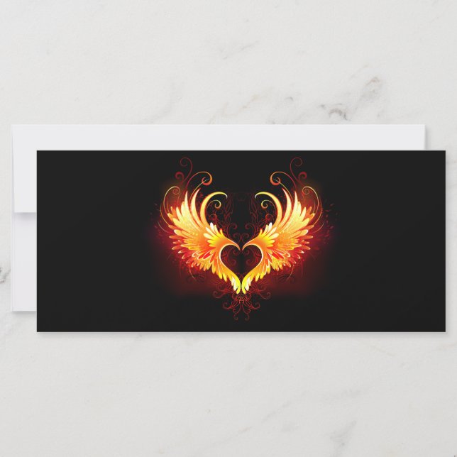 Carte Angel Fire Heart with Wings (Devant)