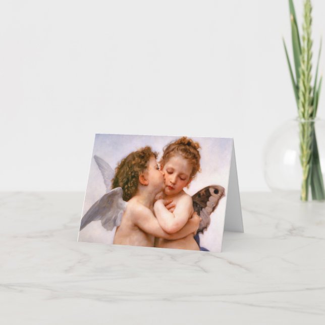 Carte Angels Premier Kiss, Bouguereau (Devant)