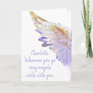Carte Angels With You Angel Name Lavender Gold Wing