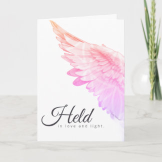 Carte Angels With You Pink Angel Wing – Held Love Light