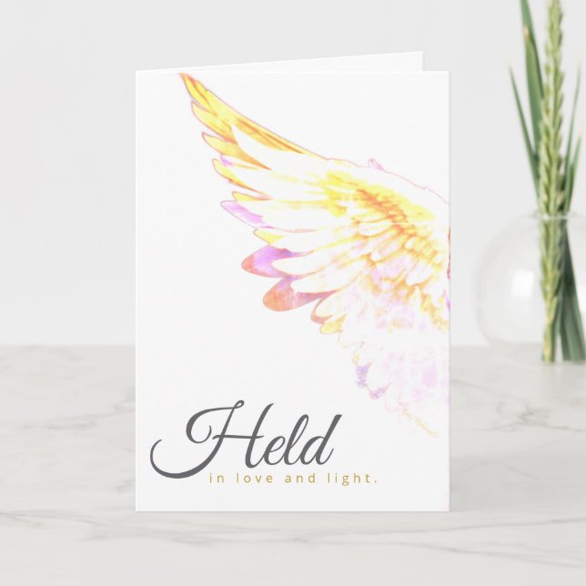 Carte Angels With You - Yellow Wing – Held in Love Light (Devant)