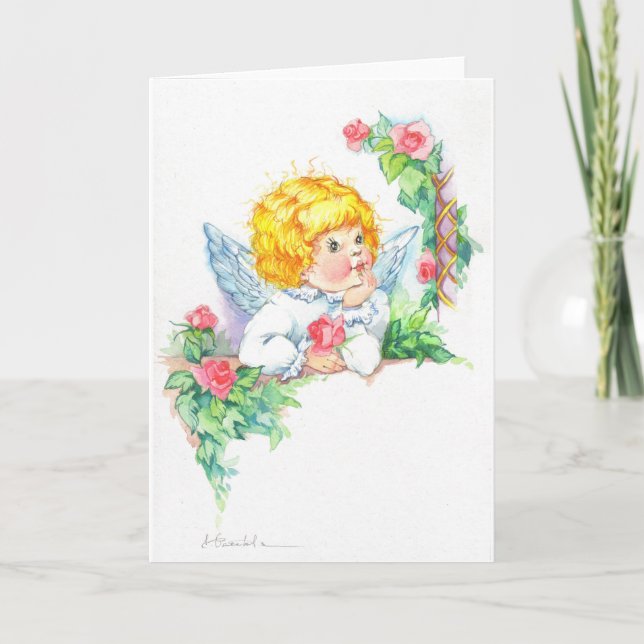 Carte Anges mignons pour le baptême ou le baptême (Devant)