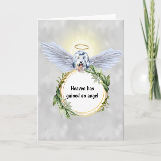 Carte Anglais berger angel ailes halo wreath ciel (Devant)