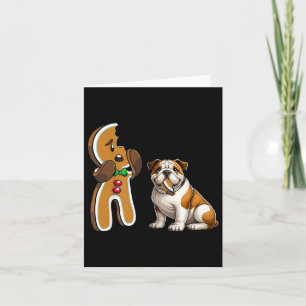 Carte Anglais drôle Chien Bouledogue anglais mordant Mer