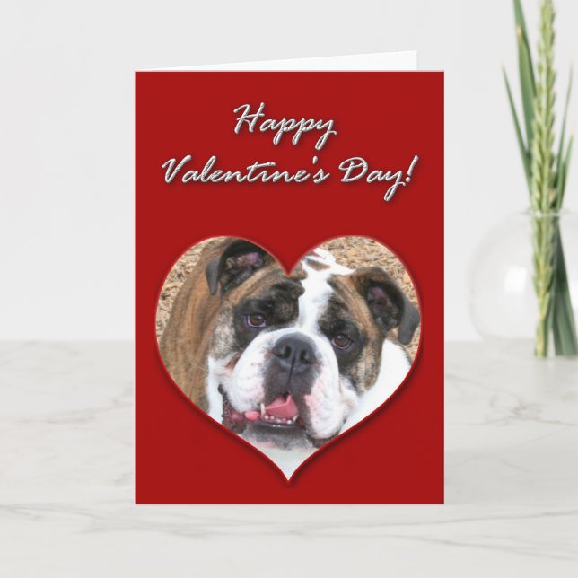 Carte anglaise de bouledogue de heureuse (Devant)