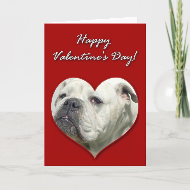Carte anglaise de jour de Valentines de bouledogue (Devant)