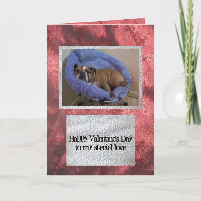 Carte anglaise de Saint-Valentin de bouledogue (Devant)