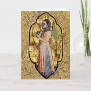 Carte Angle Médiéval Avec Harpe Gold Renaissance Art