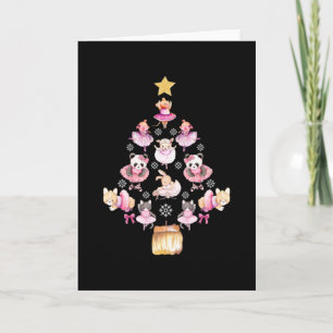Carte Animaux de ballet Danseuse étoile Sapin de Noël