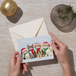 Carte Animaux de compagnie à Santa Hats Joyeux Noël Desi