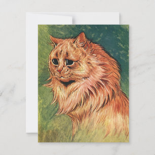 Carte Animaux de compagnie vintages, Chat orange à long 