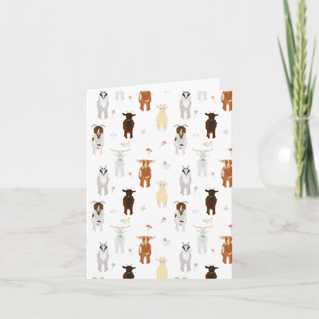 Carte Animaux de ferme de chèvres mignons (Devant)