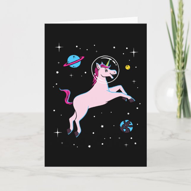 Carte Animaux de licorne dans l'espace (Devant)