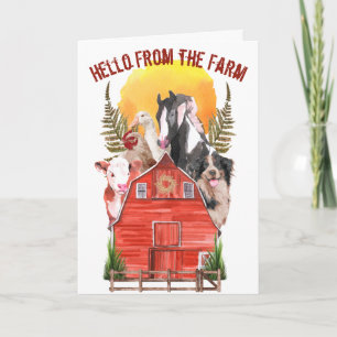 Carte Animaux d'élevage Bonjour de la ferme Salutation