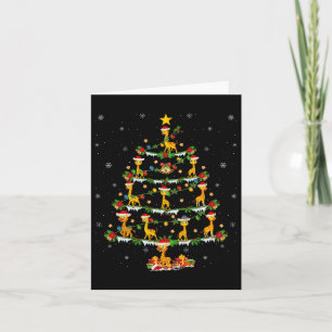 Carte Animaux domestiques Noël éclaire Père Noël Giraffe