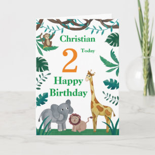 Carte Animaux du 2e anniversaire