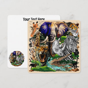 Carte Animaux sauvages de la Savane africaine
