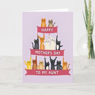 Carte animée de la fête des mères avec des chats