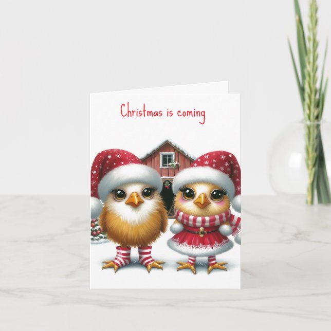 Carte Animée pour les poules de Noël (Devant)