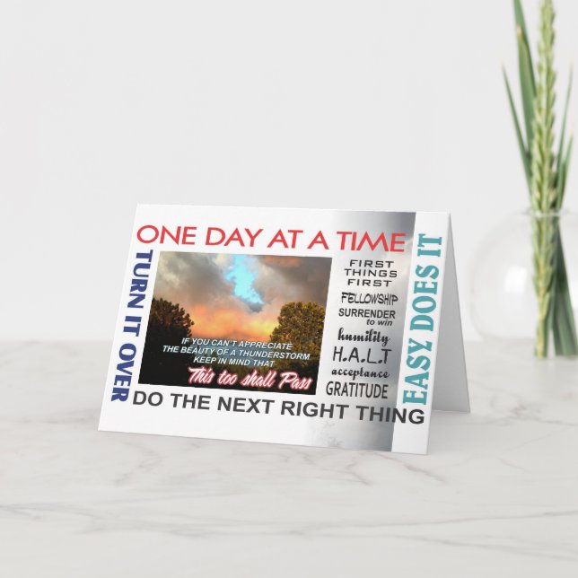 carte aniversary 16rev de slogans de récupération (Devant)