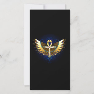 Carte Ankh or avec ailes