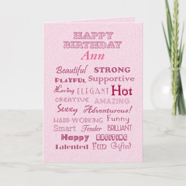 Carte Ann Joyeux anniversaire Paroles de louanges (Devant)