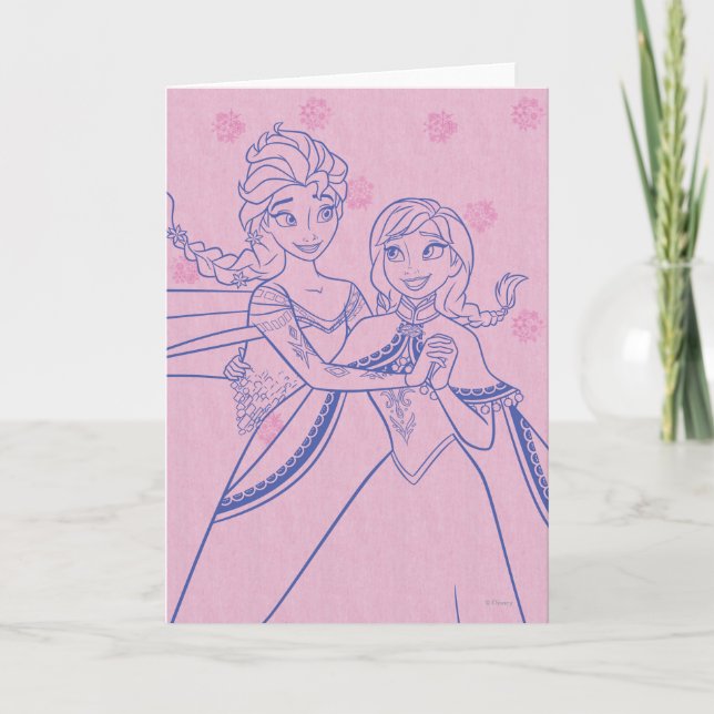 Carte Anna et Elsa | J'aime ma soeur (Devant)