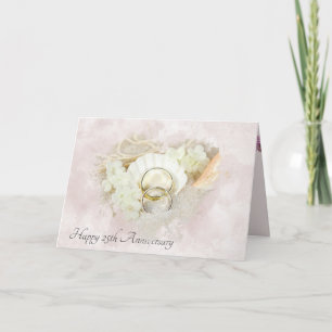 Carte Anneaux mariages à Seashell1 25e anniversaire