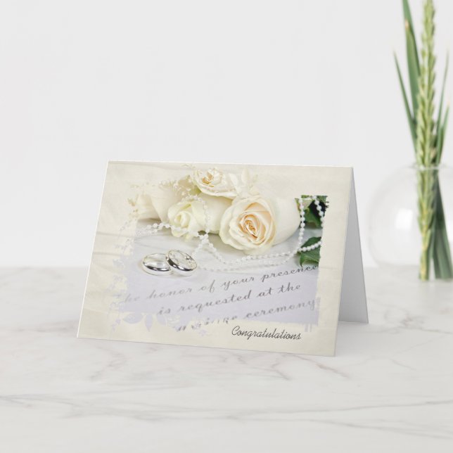Carte Anneaux mariages et Roses (Devant)