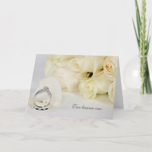 Carte Anneaux mariages et Roses