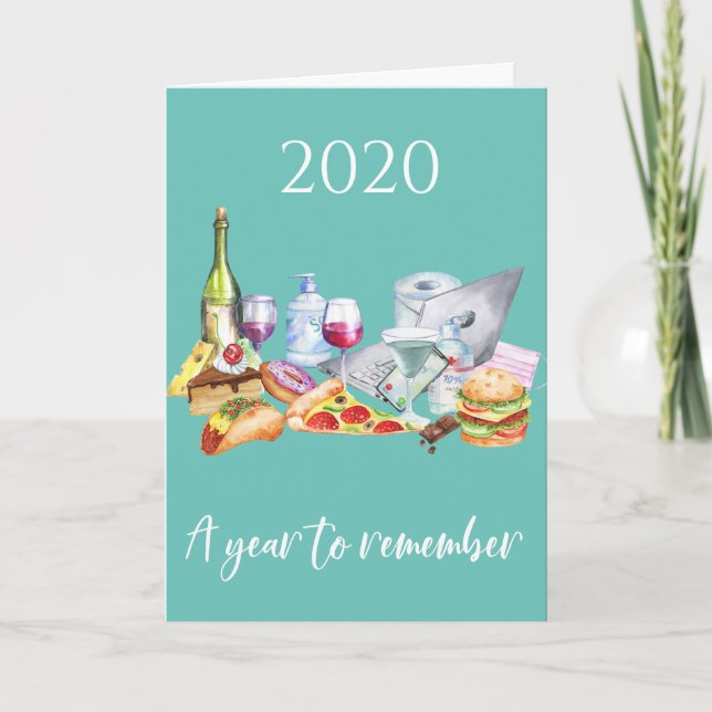 Carte Année à retenir 2020 Covid Fast Food Snack (Devant)