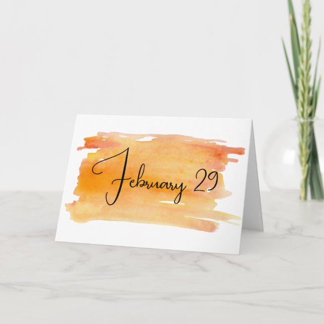 Carte Année bissextile 29 février Anniversaire (Devant)