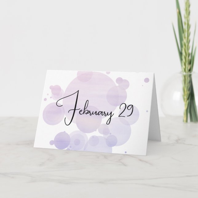 Carte Année bissextile 29 février Anniversaire (Devant)