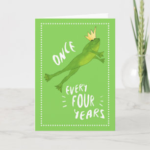 Carte Année bissextile Anniversaire Grenouille de pompag